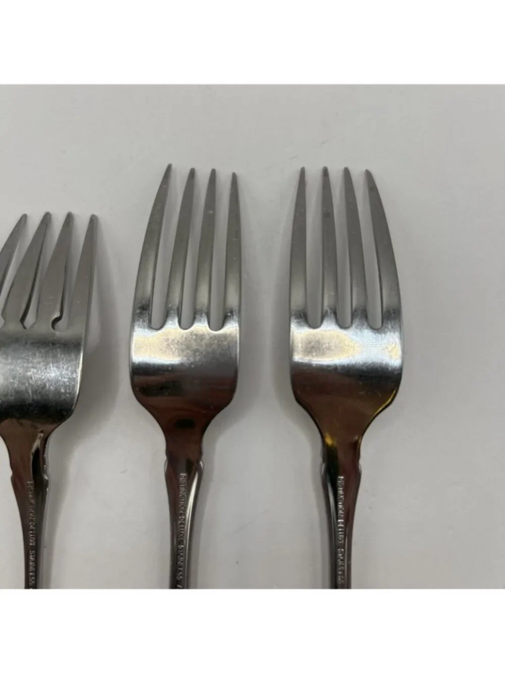 Oneida Raphael Dinner Salad Forks Distinction Deluxe Stainless Flatware Lot Of 4